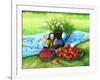 Still-Life With Camomiles And A Strawberry-balaikin2009-Framed Art Print