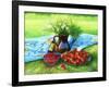 Still-Life With Camomiles And A Strawberry-balaikin2009-Framed Art Print