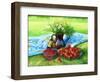 Still-Life With Camomiles And A Strawberry-balaikin2009-Framed Art Print