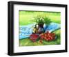 Still-Life With Camomiles And A Strawberry-balaikin2009-Framed Art Print