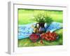 Still-Life With Camomiles And A Strawberry-balaikin2009-Framed Art Print