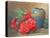 Still Life with Carnations Beside a Blue Glazed Vase-Blanche Odin-Stretched Canvas