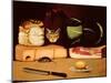 Still Life with Cat and Mouse, Primitive School, 1820-null-Mounted Giclee Print