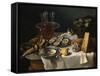 Still Life with Cat-Alexandre-Francois Desportes-Framed Stretched Canvas