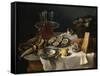 Still Life with Cat-Alexandre-Francois Desportes-Framed Stretched Canvas