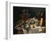 Still Life with Cat-Alexandre-Francois Desportes-Framed Giclee Print