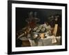 Still Life with Cat-Alexandre-Francois Desportes-Framed Giclee Print