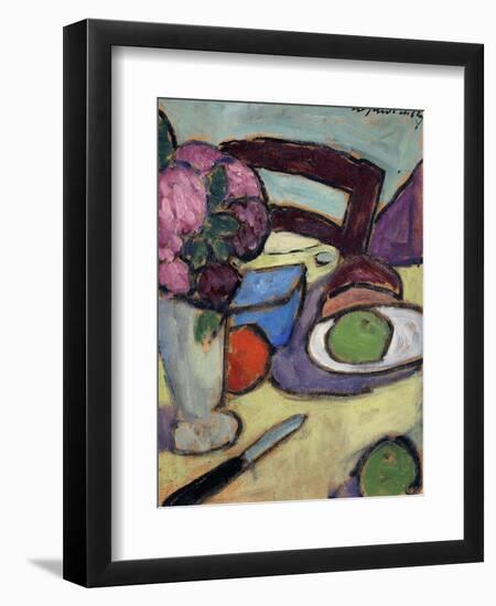 Still Life with Chair and Bouquet; Stilleben Mit Stuhl Und Blumenstrasse, 1906-Alexej Von Jawlensky-Framed Giclee Print