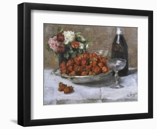 Still Life with Champagne and Strawberries-Isidor Verheyden-Framed Giclee Print