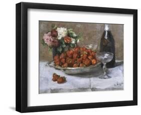 Still Life with Champagne and Strawberries-Isidor Verheyden-Framed Giclee Print