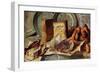 Still Life with Cheese and Salami-Ludovico Brea-Framed Giclee Print