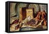 Still Life with Cheese and Salami-Ludovico Brea-Framed Stretched Canvas