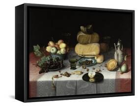 Still Life with Cheese-Floris Claesz van Dijck-Framed Stretched Canvas