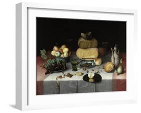 Still Life with Cheese-Floris Claesz van Dijck-Framed Art Print