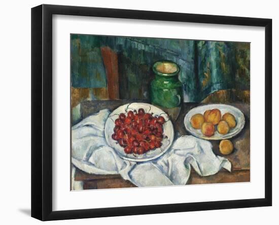 Still Life with Cherries and Peaches, 1885-1887-Paul Cézanne-Framed Giclee Print