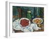 Still Life with Cherries and Peaches, 1885-1887-Paul Cézanne-Framed Giclee Print