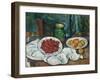 Still Life with Cherries and Peaches, 1885-7-Paul Cezanne-Framed Giclee Print