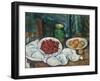 Still Life with Cherries and Peaches, 1885-7-Paul Cezanne-Framed Giclee Print