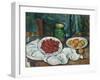 Still Life with Cherries and Peaches, 1885-7-Paul Cezanne-Framed Giclee Print