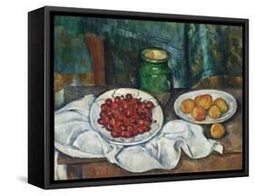 Still Life with Cherries and Peaches, 1885-7-Paul Cezanne-Framed Stretched Canvas