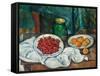 Still Life With Cherries And Peaches-Paul Cézanne-Framed Stretched Canvas