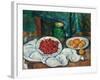 Still Life With Cherries And Peaches-Paul Cézanne-Framed Giclee Print