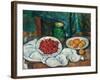 Still Life With Cherries And Peaches-Paul Cézanne-Framed Giclee Print