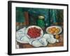 Still Life With Cherries And Peaches-Paul Cézanne-Framed Giclee Print