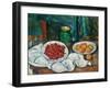 Still Life With Cherries And Peaches-Paul Cézanne-Framed Giclee Print