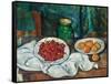 Still Life With Cherries And Peaches-Paul Cézanne-Framed Stretched Canvas
