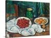 Still Life With Cherries And Peaches-Paul Cézanne-Stretched Canvas