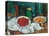 Still Life With Cherries And Peaches-Paul Cézanne-Stretched Canvas