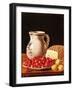 Still Life with Cherries, Cheese and Greengages-Luis Egidio Melendez-Framed Giclee Print