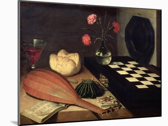 Still Life with Chess-Board, 1630-Lubin Baugin-Mounted Giclee Print