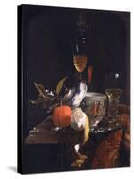 Still Life with Chinese Sugar Jar, Glass Goblet and Fruit-Willem Kalf-Stretched Canvas