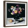 Still Life with Chrysanthemums Against Black, c.1912-Samuel John Peploe-Framed Giclee Print