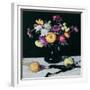 Still Life with Chrysanthemums Against Black, c.1912-Samuel John Peploe-Framed Giclee Print