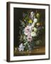 Still Life with Clematis, Honeysuckle and Peonies-Augusta Dohlmann-Framed Giclee Print