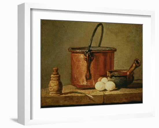 Still Life with Copper Vessel-Jean-Baptiste Simeon Chardin-Framed Giclee Print