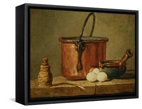 Still Life with Copper Vessel-Jean-Baptiste Simeon Chardin-Framed Stretched Canvas