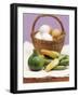 Still Life with Courgettes, Rondini and Egg Basket-null-Framed Photographic Print