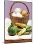 Still Life with Courgettes, Rondini and Egg Basket-null-Mounted Photographic Print