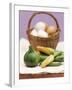 Still Life with Courgettes, Rondini and Egg Basket-null-Framed Photographic Print