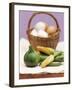 Still Life with Courgettes, Rondini and Egg Basket-null-Framed Photographic Print