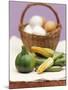 Still Life with Courgettes, Rondini and Egg Basket-null-Mounted Photographic Print