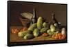 Still Life with Cucumbers, Tomatoes, and Kitchen Utensils, 1774-Luis Egidio Meléndez-Framed Stretched Canvas