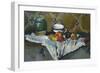 Still Life with Cup, Jar and Apples-Paul Cézanne-Framed Art Print