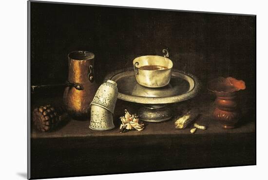 Still Life with Cup of Chocolate or Breakfast with Chocolate, 1640-Juan De Zurbaran-Mounted Giclee Print