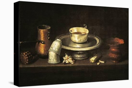 Still Life with Cup of Chocolate or Breakfast with Chocolate, 1640-Juan De Zurbaran-Stretched Canvas