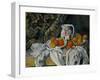 Still Life with Curtain and Flowered Pitcher, 1899-Paul Cézanne-Framed Giclee Print